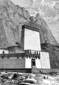 Kloster in Shigatze, Tibet, um 1890
