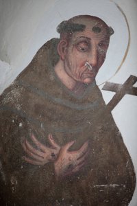 Kloster von Saorge, 17. Jahrhundert Malerei, die St. Franziskus von Assisi darstellt, Saorge, Frankreich von Unbekannt