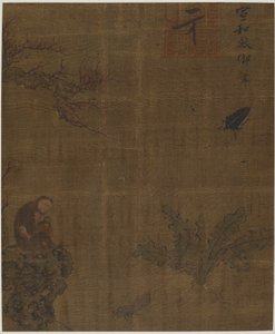 Affen, Insekten und Kohl, möglicherweise Ming-Dynastie, 1368-1644 von Unbekannt