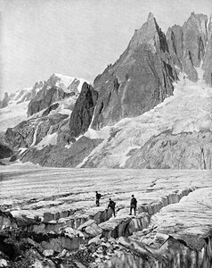 Mont Blanc du Tacul und die Dent du Requin, die Alpen, frühes 20. Jahrhundert von Unbekannt
