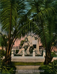 Denkmal für kubanische Medizinstudenten, die 1871 von den Spaniern hingerichtet wurden, Havanna, Kuba, um 1920
