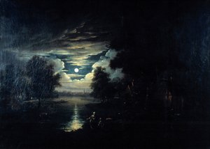 Mond, der sich in einem See spiegelt, 17. Jahrhundert