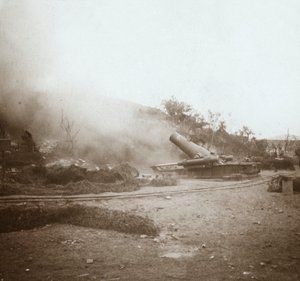 Mörser im Einsatz, Somme, Nordfrankreich, ca. 1914-ca. 1918