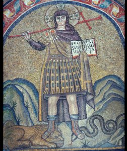 Mosaik von Christus, gekleidet als römischer Soldat, 6. Jahrhundert von Unbekannt