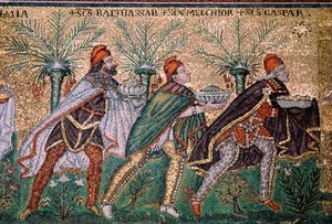 Mosaik der Anbetung der Heiligen Drei Könige, 6. Jahrhundert von Unbekannt