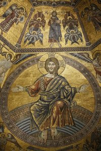 Mosaiken, die das Baptisterium im Dom von Florenz bedecken. Jesus Christus, Florenz, Italien von Unbekannt
