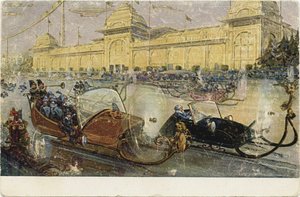 Moskauer Winter 2259. Aus einer Serie von Postkarten Moskau der Zukunft der Einem Schokoladenfabrik von Unbekannt