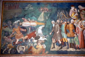 Moses und die Israeliten überqueren das Rote Meer, San Gimignano, Italien, 14. Jahrhundert