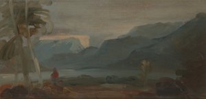 Gebirgige Landschaft mit Figuren und Vieh, 1806 bis 1807