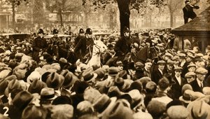 Berittene Polizei und Demonstranten, Means Test Proteste, Hyde Park, London, 1932-1933