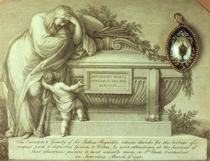 Trauerkarte und Andenken an Sir Joshua Reynolds, 1792
