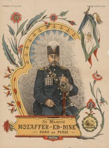 Mozaffar ad-Din Shah Qajar 1853-1907, Schah von Persien, 1896 von Unbekannt