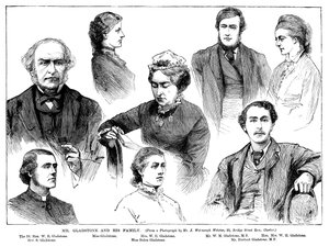 Mr. Gladstone und seine Familie, 19. Jahrhundert von Unbekannt