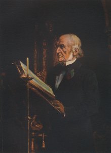 Mr. Gladstone liest die Lektion in der Kirche von Hawarden, ca. 1890er