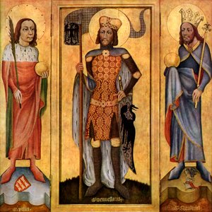 Mulhouse Altarbild, geöffnet, ca. 1385 1955 von Unbekannt