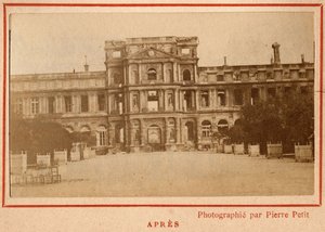Gemeinde von Paris (1871): Blick auf den Palais des Tuileries in Paris nach dem Brand im Mai 1871. Fotografie von Pierre Pepetit. von Unbekannt