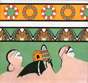Wandmalerei aus dem Palast von Dur-Sharrukin, Assyrien, 1928 von Unbekannt