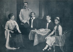 Ermordeter Erzherzog Franz Ferdinand mit seiner Frau und Kindern von Unbekannt