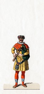 Musiker, Kostümentwurf für Shakespeares Stück, Heinrich VIII., 19. Jahrhundert