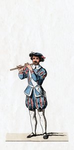 Musiker, Kostümentwurf für Shakespeares Stück, Heinrich VIII., 19. Jahrhundert von Unbekannt