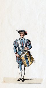 Musiker, Kostümentwurf für Shakespeares Stück, Heinrich VIII., 19. Jahrhundert