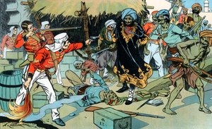 Meuterer greifen das Magazin in Delhi an, indischer Aufstand, 11. Mai 1857, um 1900 von Unbekannt