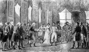 Napoleon Bonaparte wird zum Kaiser der Franzosen in Saint-Cloud ausgerufen, 18. Mai 1804, 1882-1884 von Unbekannt