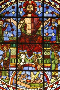 Nationalmuseum der französischen Denkmäler. Alte Kirche der Cordeliers, Chateauroux. Buntglasfenster des Jüngsten Gerichts, Paris, Frankreich von Unbekannt