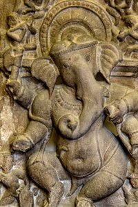 Nationalmuseum von Indien, Delhi. Ganesh-Relief. Detail. Indien.