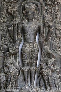 Nationalmuseum von Indien, Delhi. Vishnu. Pala, 9.-10. Jahrhundert n. Chr. Ostindien. Stein. (Detail)