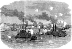 Seeschlacht auf dem Mississippi, Memphis, Tennessee, Amerikanischer Bürgerkrieg, Juli 1862