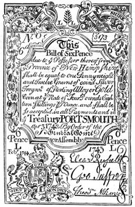 Papiergeld aus Neuengland, 1743 ca. 1880 von Unbekannt