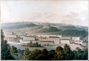 New Lanark Mills, Schottland, um 1815