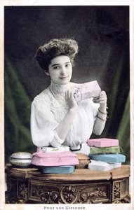 Neujahrsgeschenk, französische Postkarte, ca. 1900