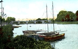 Neue Schleuse und Brücke, Richmond, London, 20. Jahrhundert