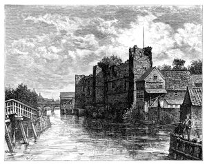 Newark Castle und der Fluss Trent, Newark-on-Trent, Nottinghamshire, 1900 von Unbekannt