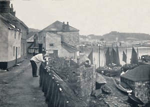 Newlyn - Blick auf das Dorf und den Hafen, 1895 von Unbekannt