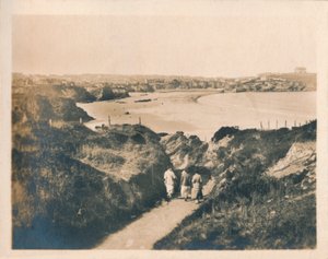 Newquay Klippenpfad zum Tolcarne Strand, 1927 von Unbekannt