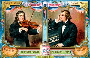 Nicolo Paganini und Frederic Chopin, ca. 1900 von Unbekannt