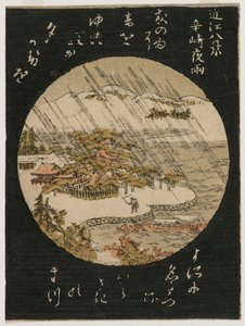 Nachtregen auf der Karasaki-Kiefer aus der Serie Acht Ansichten der Provinz Omi, 1770er Jahre von Unbekannt