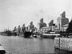 Dock Nr. 2 und Getreidespeicher, Buenos Aires, Argentinien von Unbekannt
