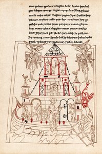Noahs Arche in Form eines Wikingerschiffs mit Drachenbug