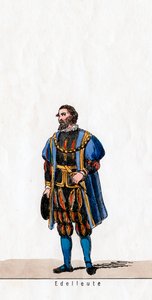 Edelmann, Kostümentwurf für Shakespeares Stück, Heinrich VIII., 19. Jahrhundert von Unbekannt