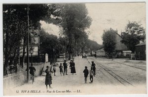 Normandie, Calvados (14), Ouistreham: Ansicht der Straße von Luc sur Mer in Riva Bella - Postkarte Ende 19.-Anfang 20. Jahrhundert von Unbekannt