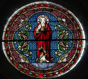 Notre-Dame Saint-Lazare Stiftskirche. Buntglasfenster: Gott, Avallon, Frankreich von Unbekannt
