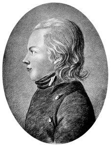Novalis Friedrich von Hardenberg, deutscher romantischer Dichter und Schriftsteller, um 1800 von Unbekannt