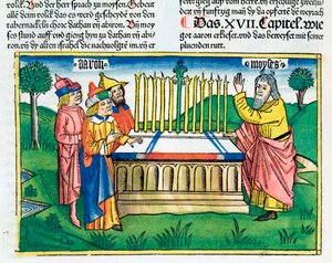 Numeri 17:1-11: Aarons Stab blüht auf dem Altar