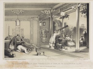 Beobachtung einer Sonnenfinsternis in China, ca. 1836 von Unbekannt