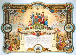 Zertifikat der Amtsträger der Female Lodge der Manchester Unity Friendly Society von Unbekannt