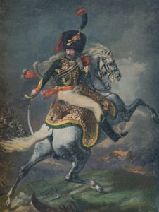 Offizier der berittenen Jäger beim Angriff. Kaiserliche Garde, ca. 1812, 1896 von Unbekannt